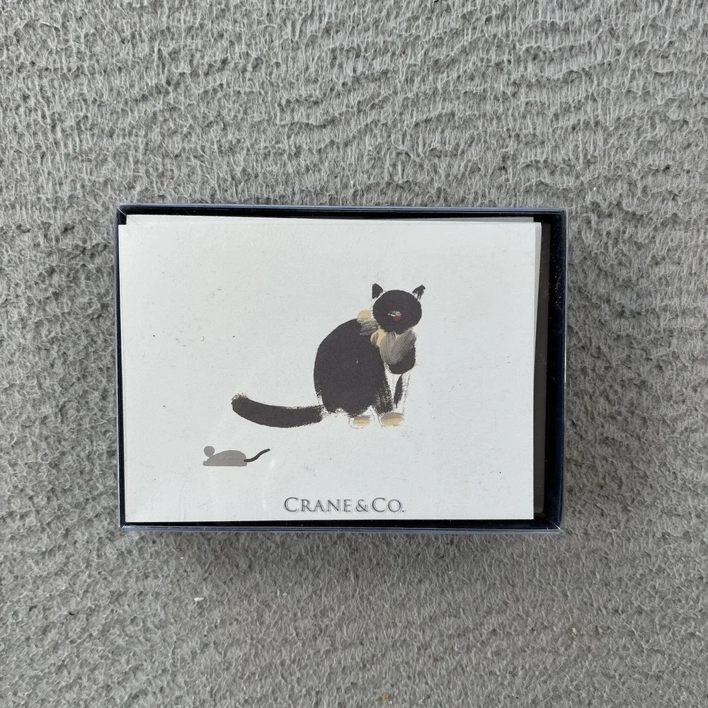 9 Crane & Co Cat and Mouse Blank Note Cards & Envelopes